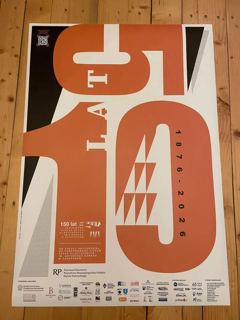 Plakat 150-lecia Państwowego Liceum Sztuk Plastycznych im. Antoniego Kenara w Zakopanem 1876-2026