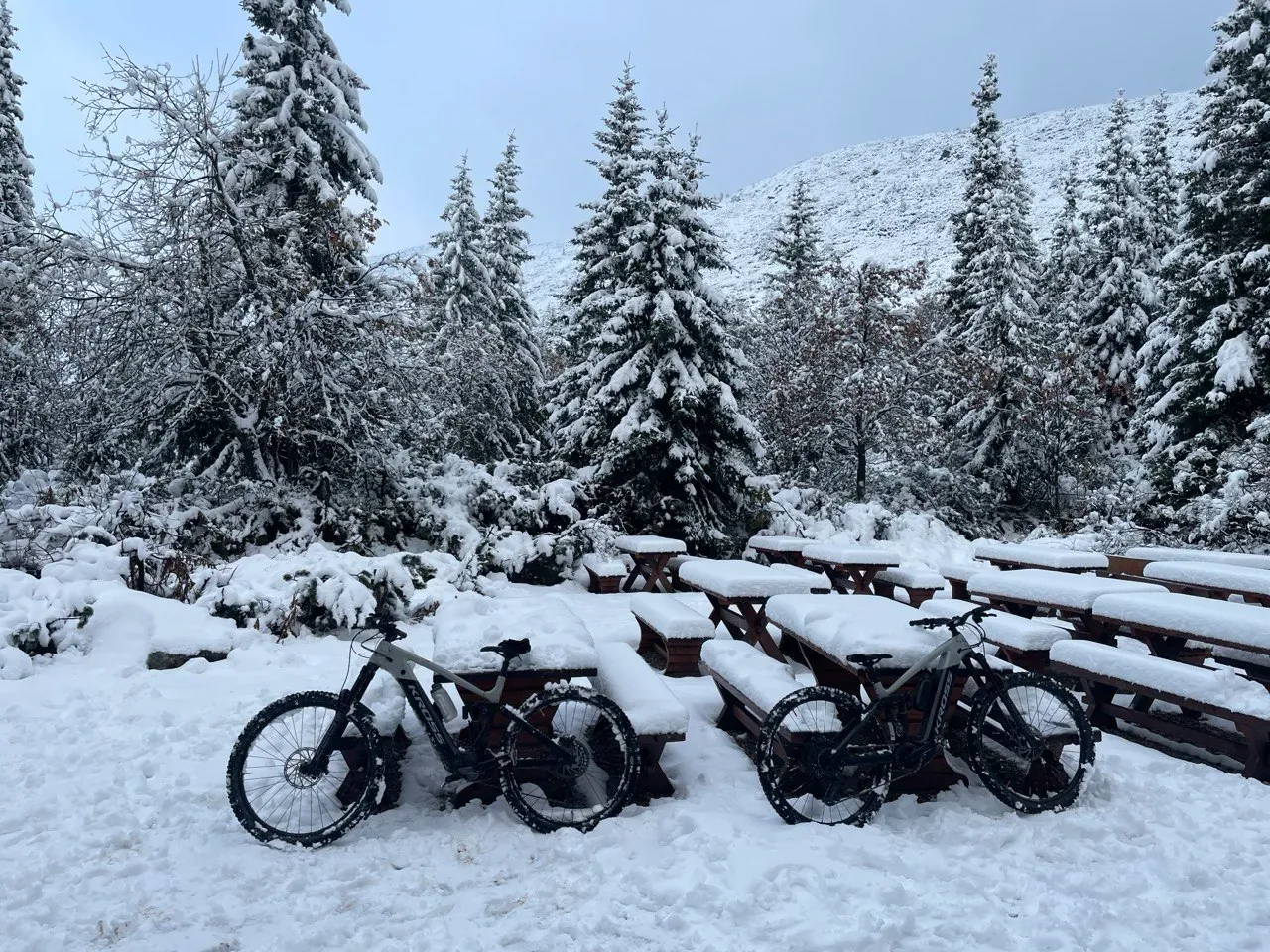 Rowery pod śniegiem