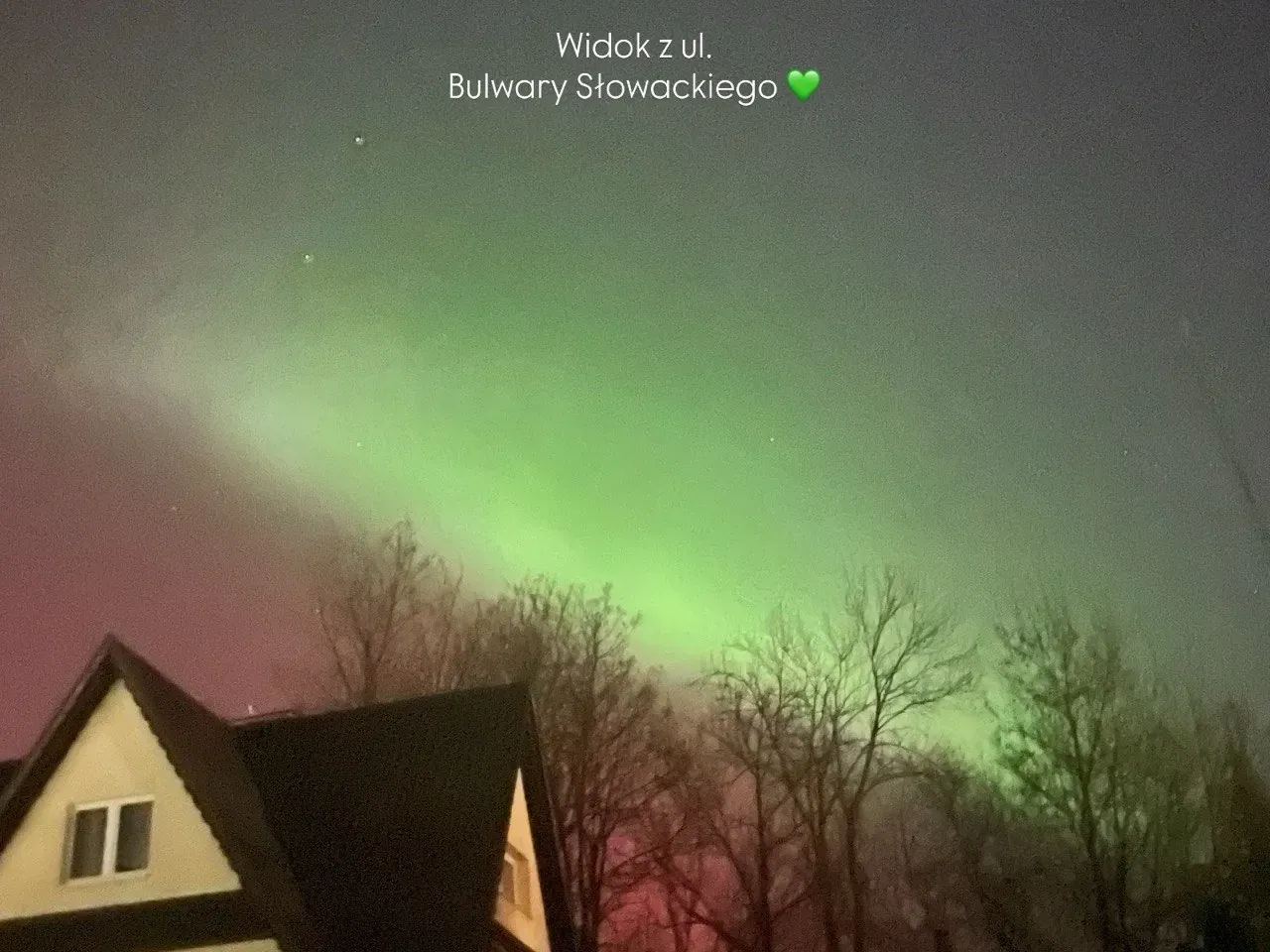 Zorza zielona nad Zakopanem