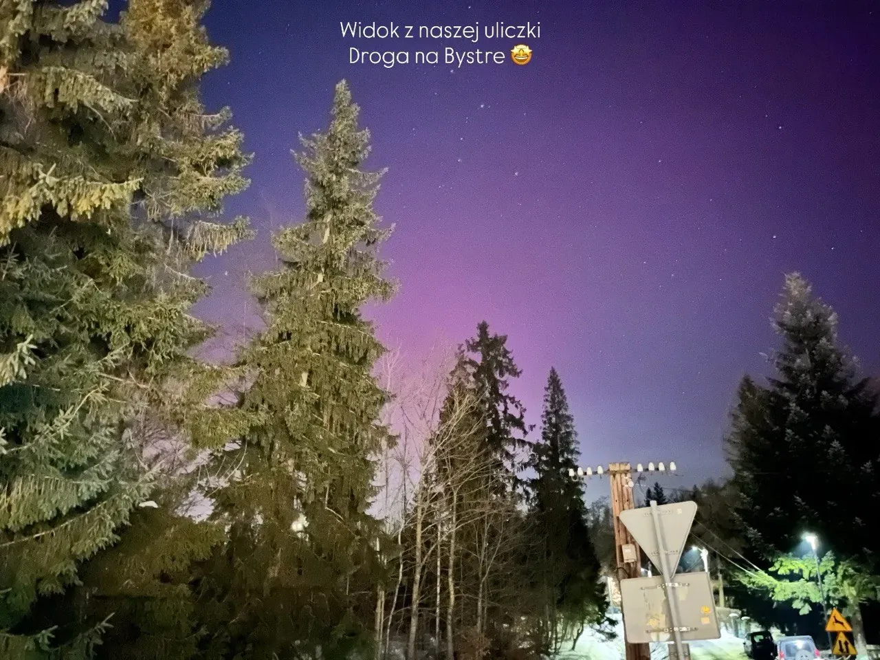 Zorza z ulicy Droga na Bystre