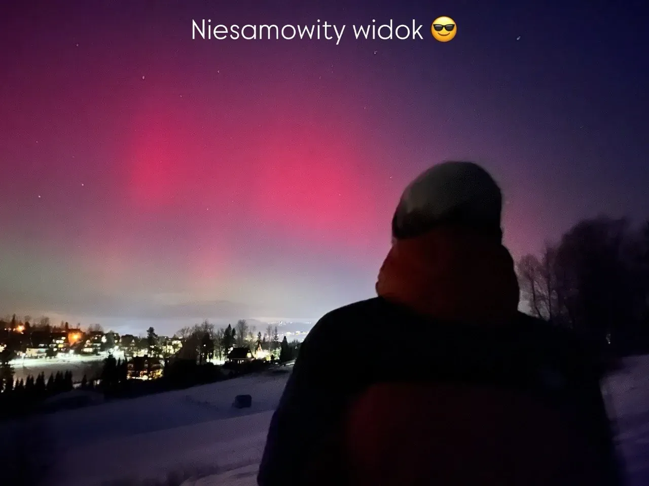 Zorza polarna nad Zakopanem